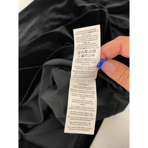 Boden Womens Velvet Dress Midi sheath UK 14R US 10 R Black Sweetheart D0371 NWT - Picture 8 of 12
